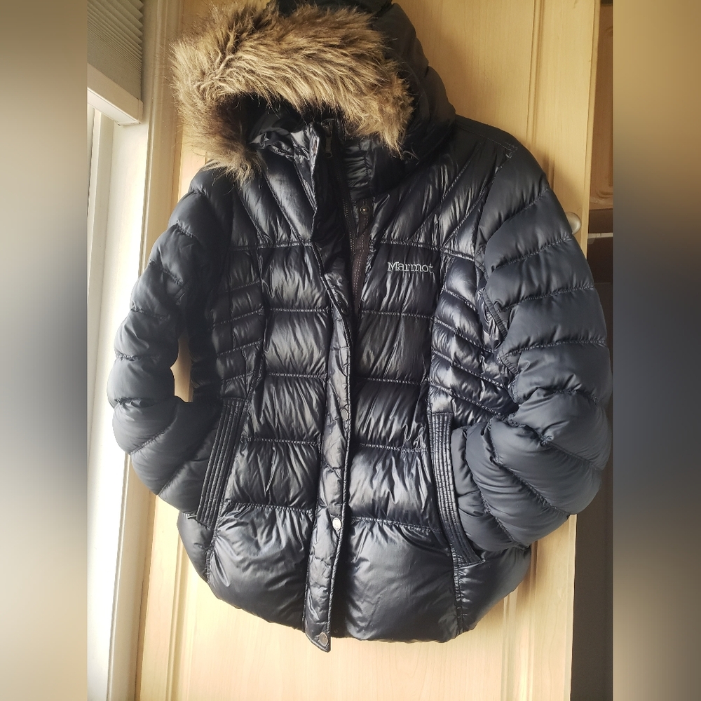 Marmot Women's Alexie Black Puffer Down Jacket Large